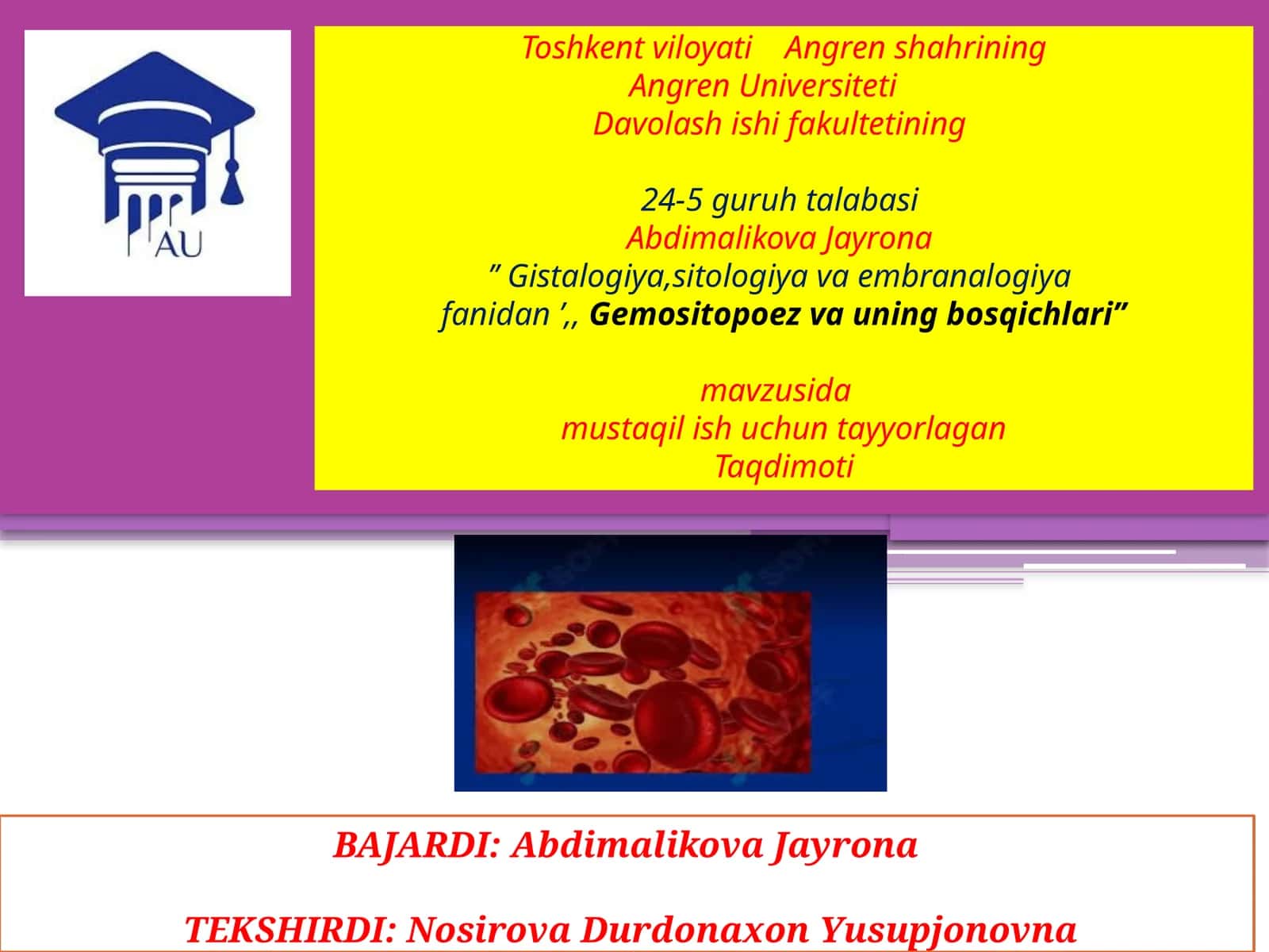 Gemositopoez va uning bosqichlari 1
