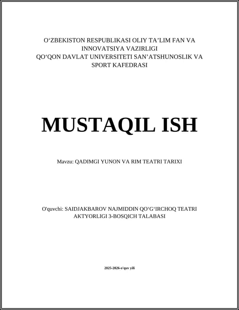QADIMGI YUNON VA RIM TEATRI TARIXI 1