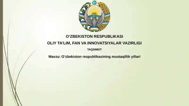 Oʻzbekiston Respublikasining Mustaqillik Yillari