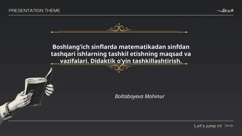 Sinfdan tashqari ishlarning maqsadi va vazifalari boshlang‘ich sinflarda 1