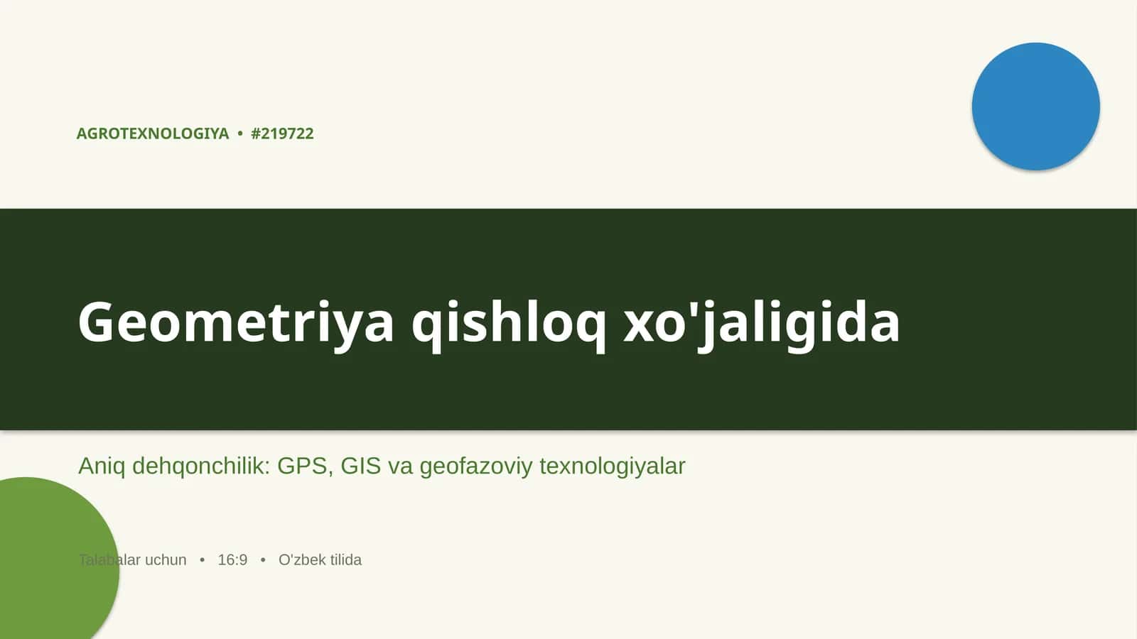 AGROTEXNOLOGIYA • #219722 1