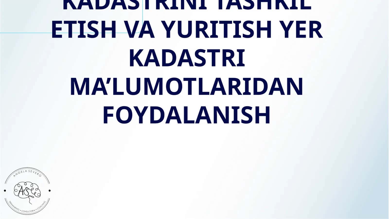 VILOYATDA YER KADASTRINI TASHKIL ETISH VA YURITISH YER KADASTRI MA’LUMOTLARIDAN FOYDALANISH 1