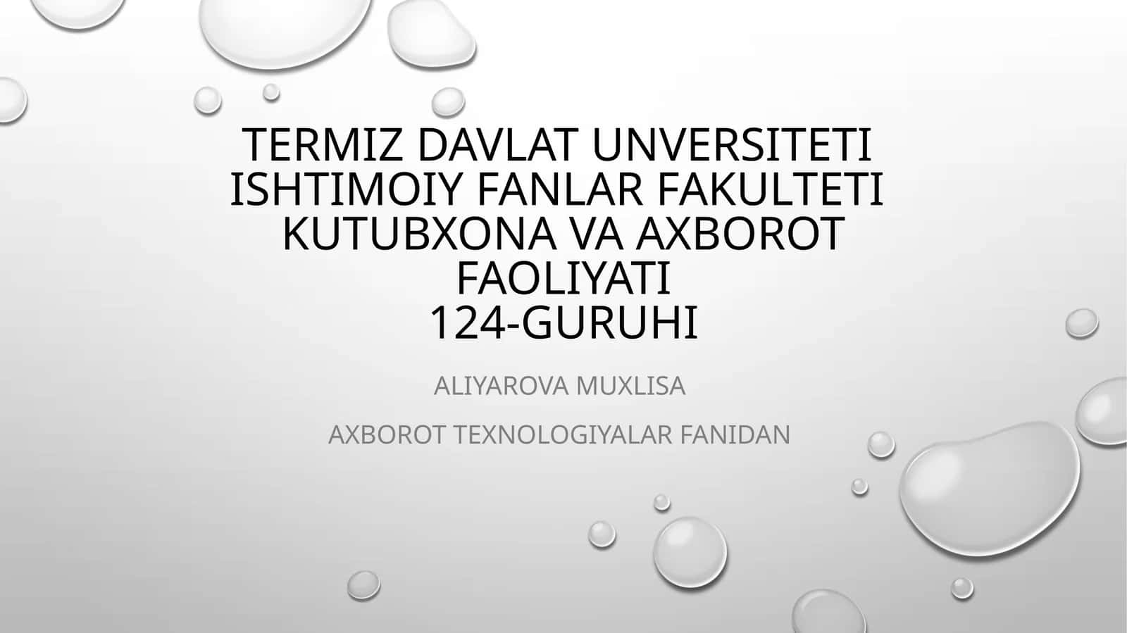 Axborot texnologiyalari fanidan 1