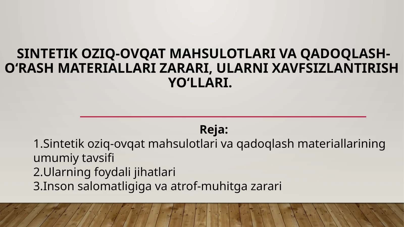 Sintetikoziq-ovqat mahsulotlari va qadoqlash-o‘rash materiallari 1