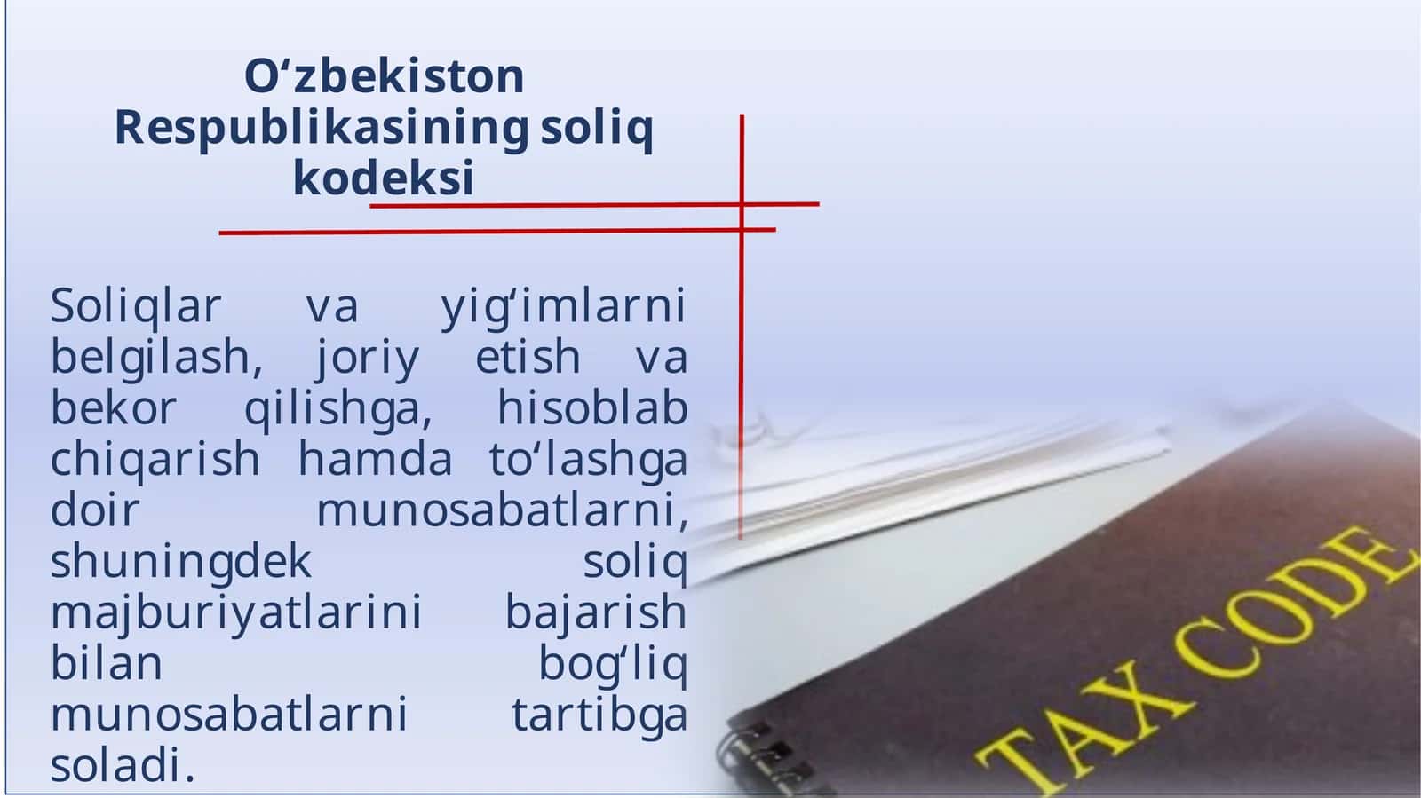 O'zbekiston Respublikasi Soliq Kodeksi 1
