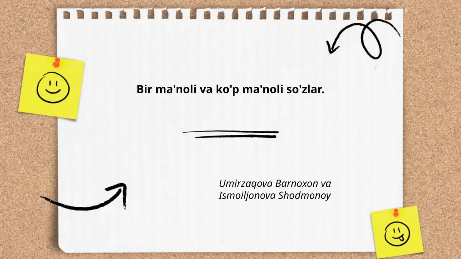 Bir ma'noli va ko'p ma'noli so'zlar 1