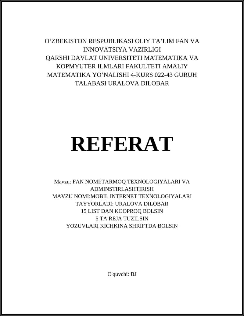 Mobil Internet Texnologiyalari 1