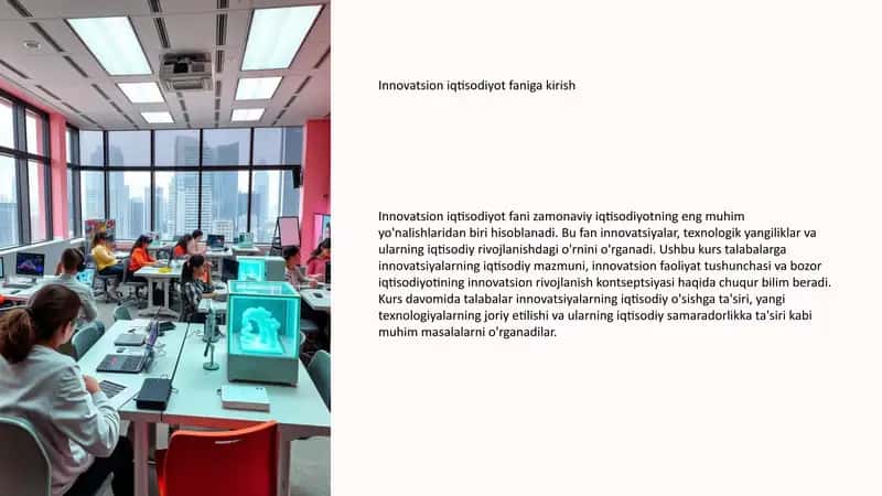 Innovatsion iqtisodiyot faniga kirish 1