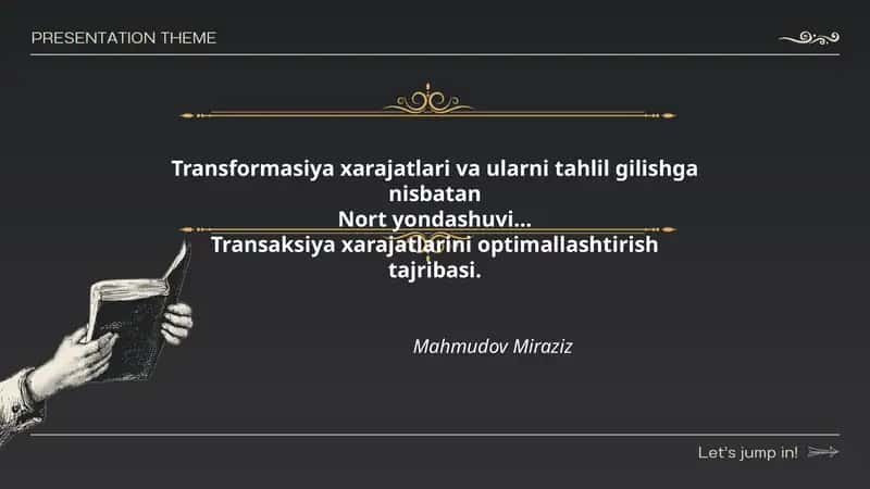 Transformasiya xarajatlari va ularni tahlil gilishga nisbatan Nort yondashuvi... Transaksiya xarajatlarini optimallashtirish tajribasi. 1