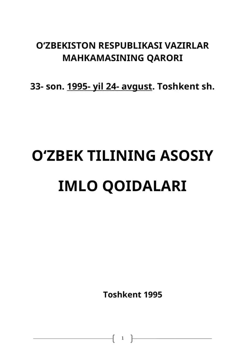 O‘ZBEK TILINING ASOSIY IMLO QOIDALARI