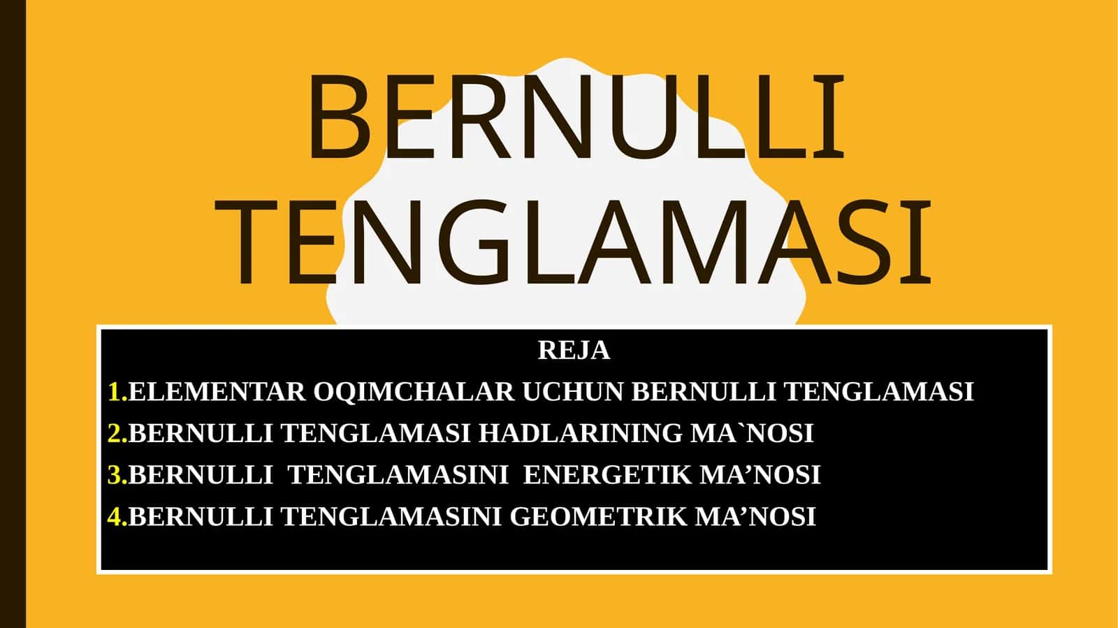 BERNULLI TENGLAMASI 1