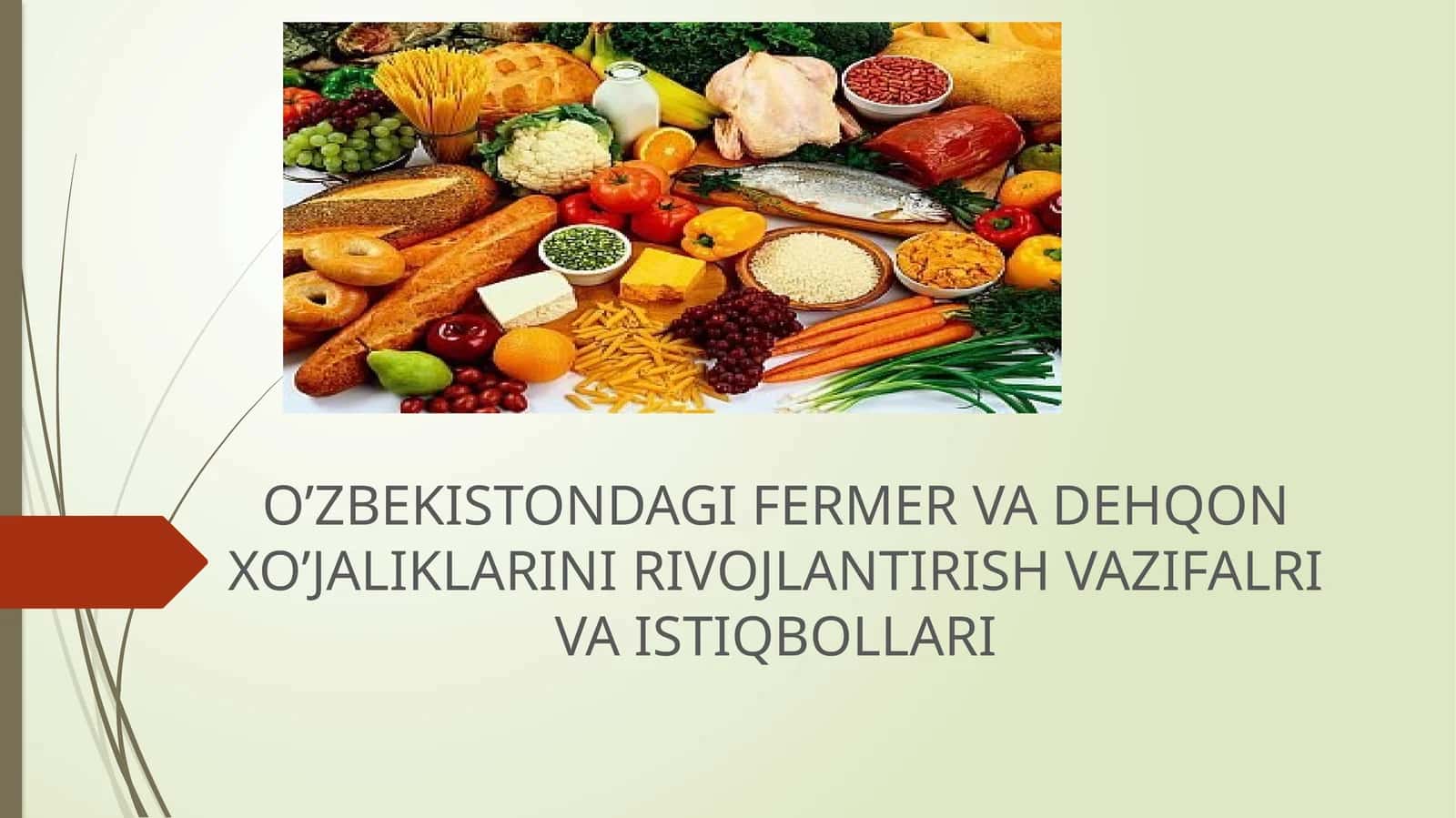 O’ZBEKISTONDAGI FERMER VA DEHQON XO’JALIKLARINI RIVOJLANTIRISH VAZIFALRI VA ISTIQBOLLARI 1