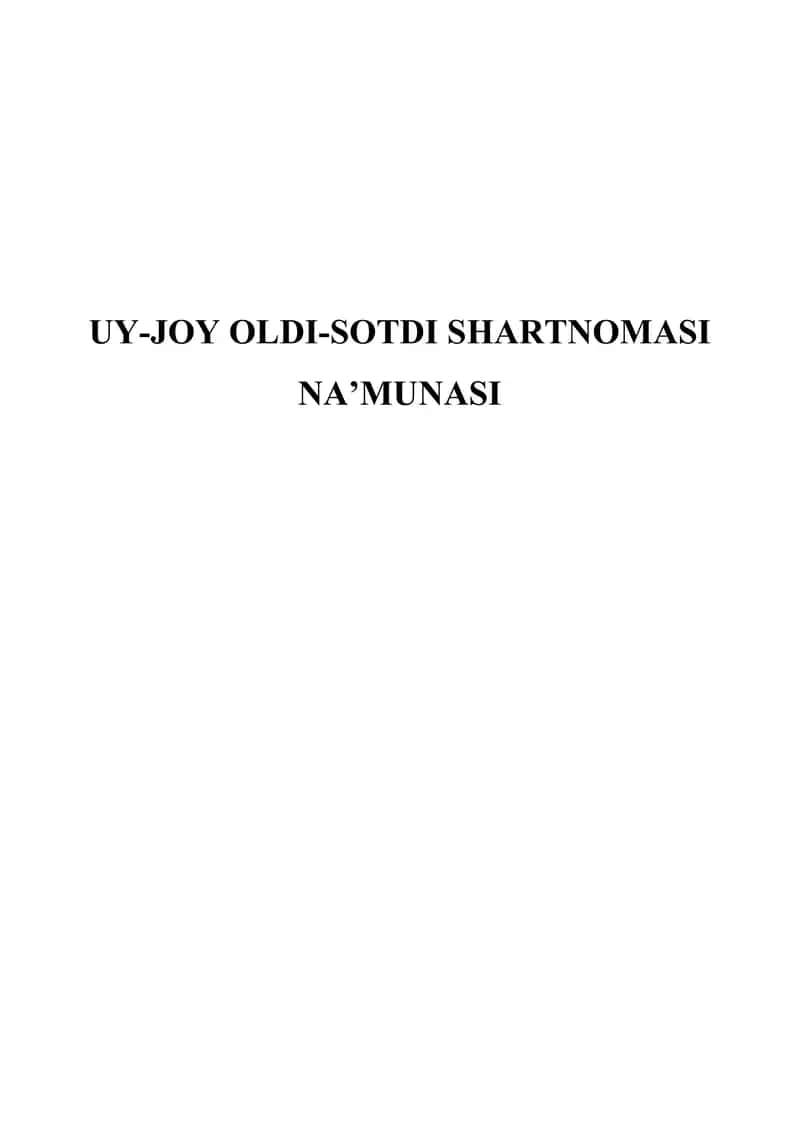 Uy-joy oldi-sotdi shartnomasi 1