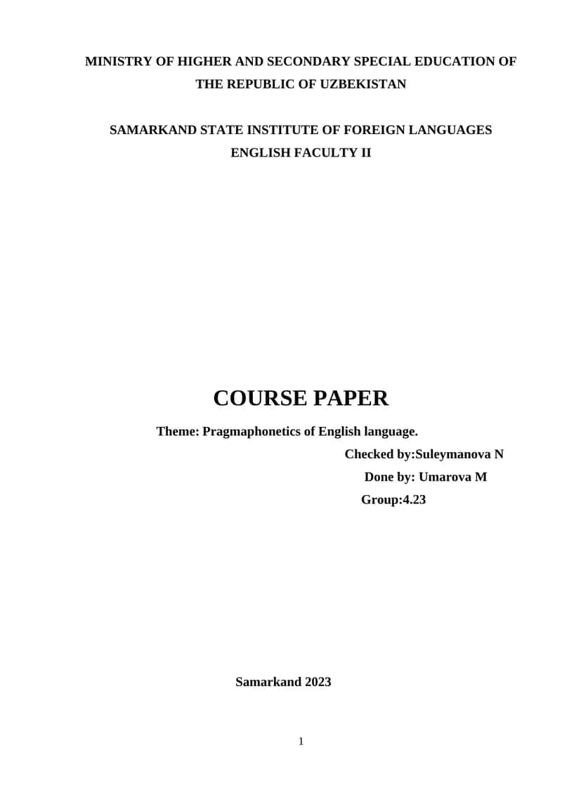 Pragmaphonetics of English language 1