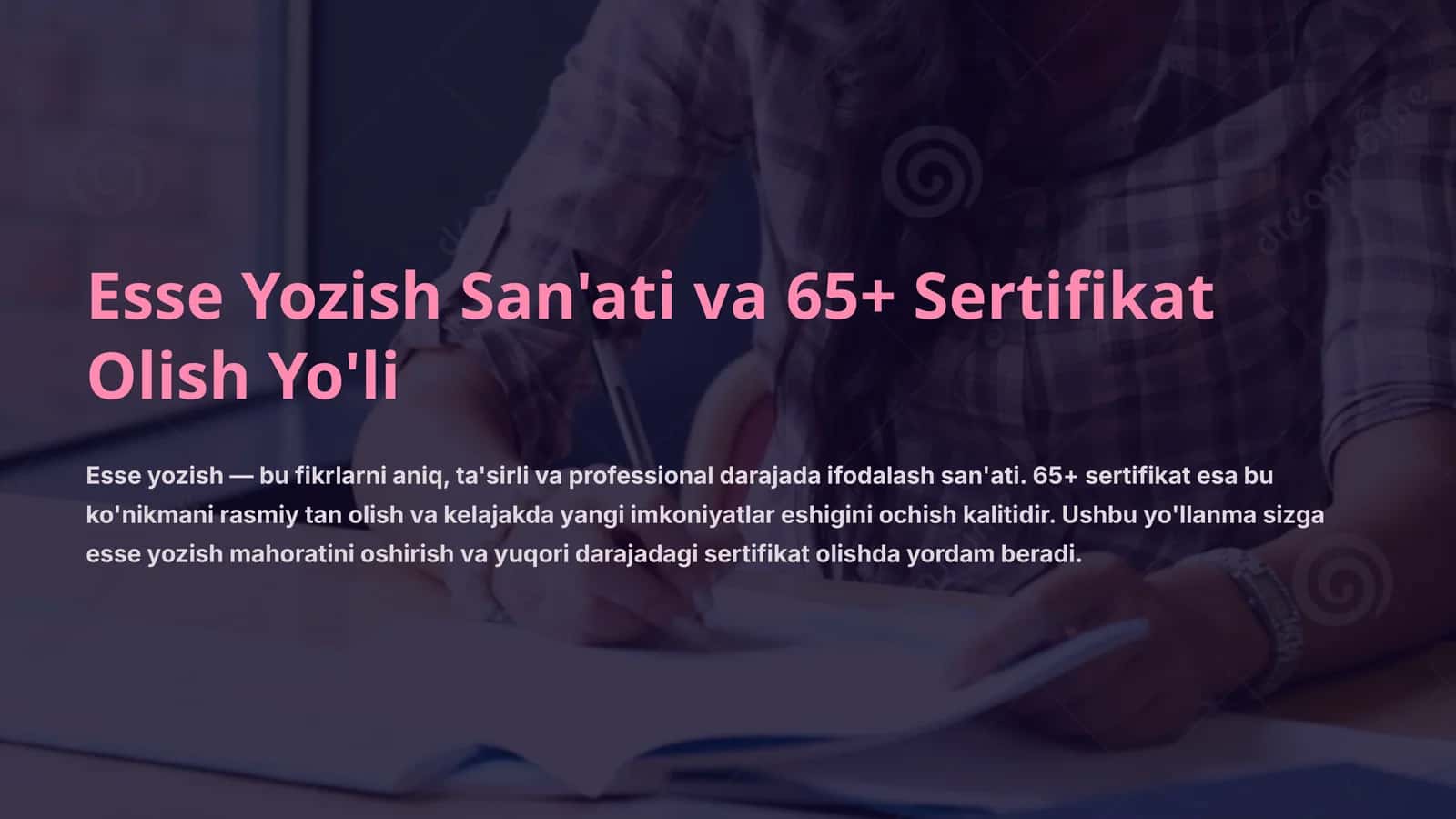 Esse Yozish San'ati va 65+ Sertifikat Olish Yo'li 1