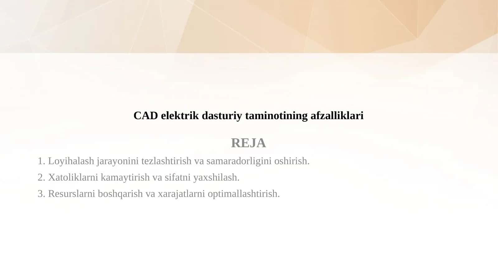 CAD elektrik dasturiy taminotining afzalliklari 1
