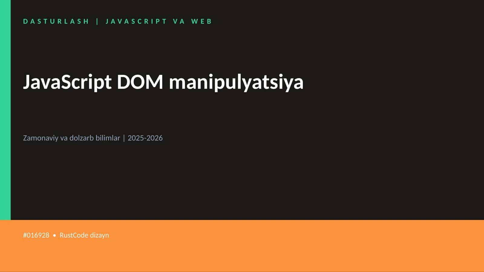 JavaScript DOM manipulyatsiya 1