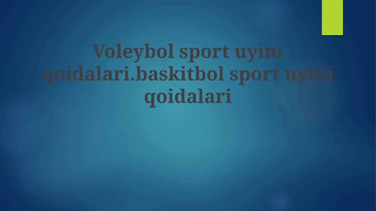 Voleybol o'yini qoidalari 1