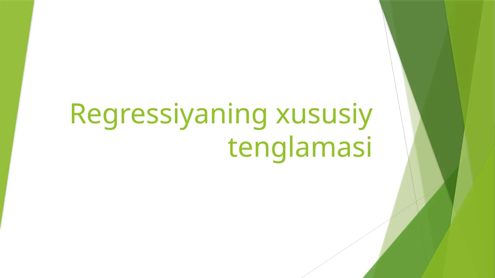 Regressiyaning xususiy tenglamasi 1