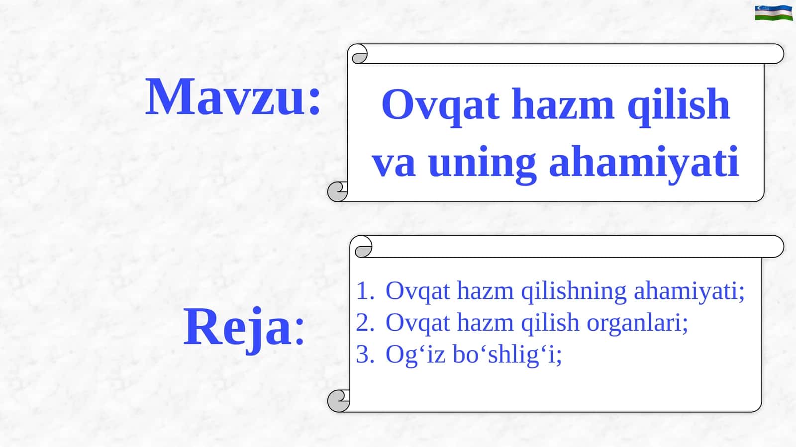 Ovqathazmqilish va uning ahamiyati 1