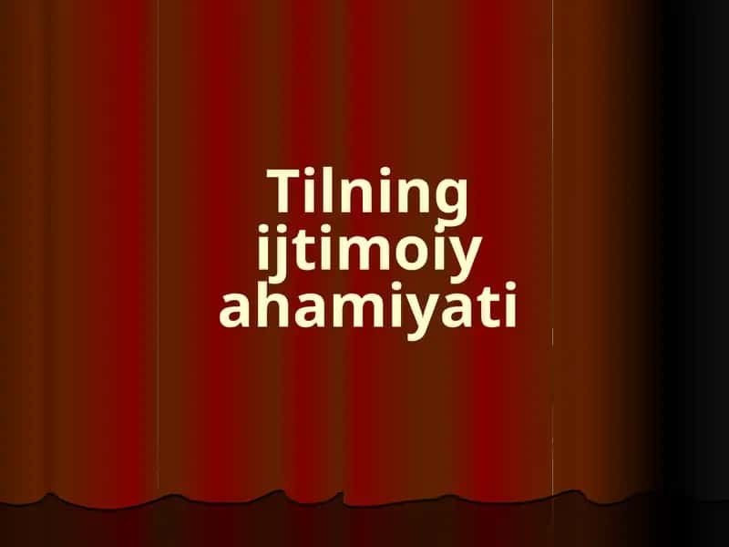 Tilning ijtimoiy ahamiyati 1