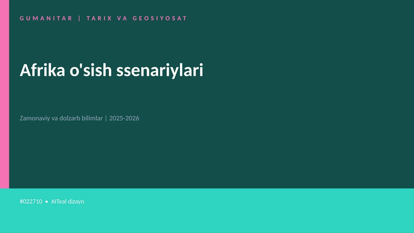 Afrika o'sish ssenariylari 1