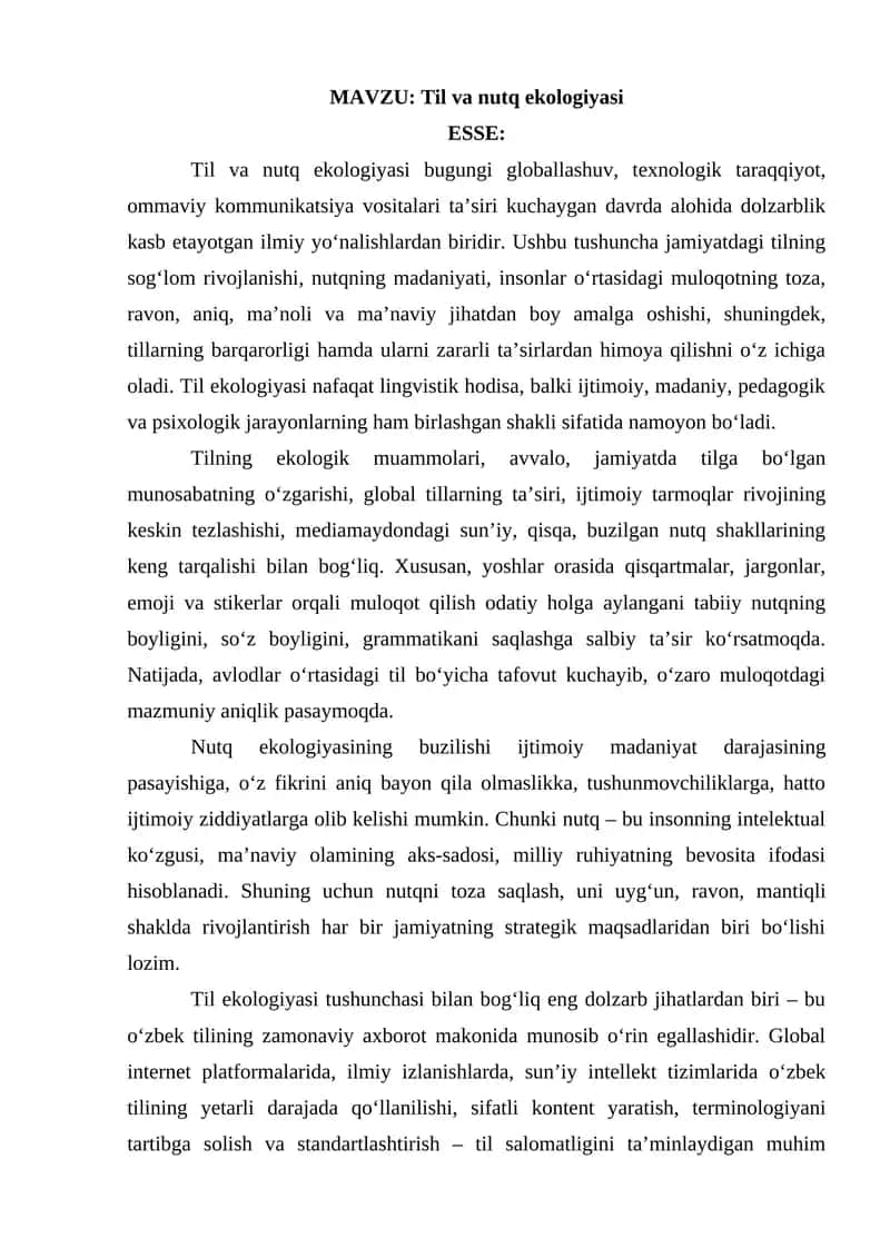 Til va nutq ekologiyasi 1