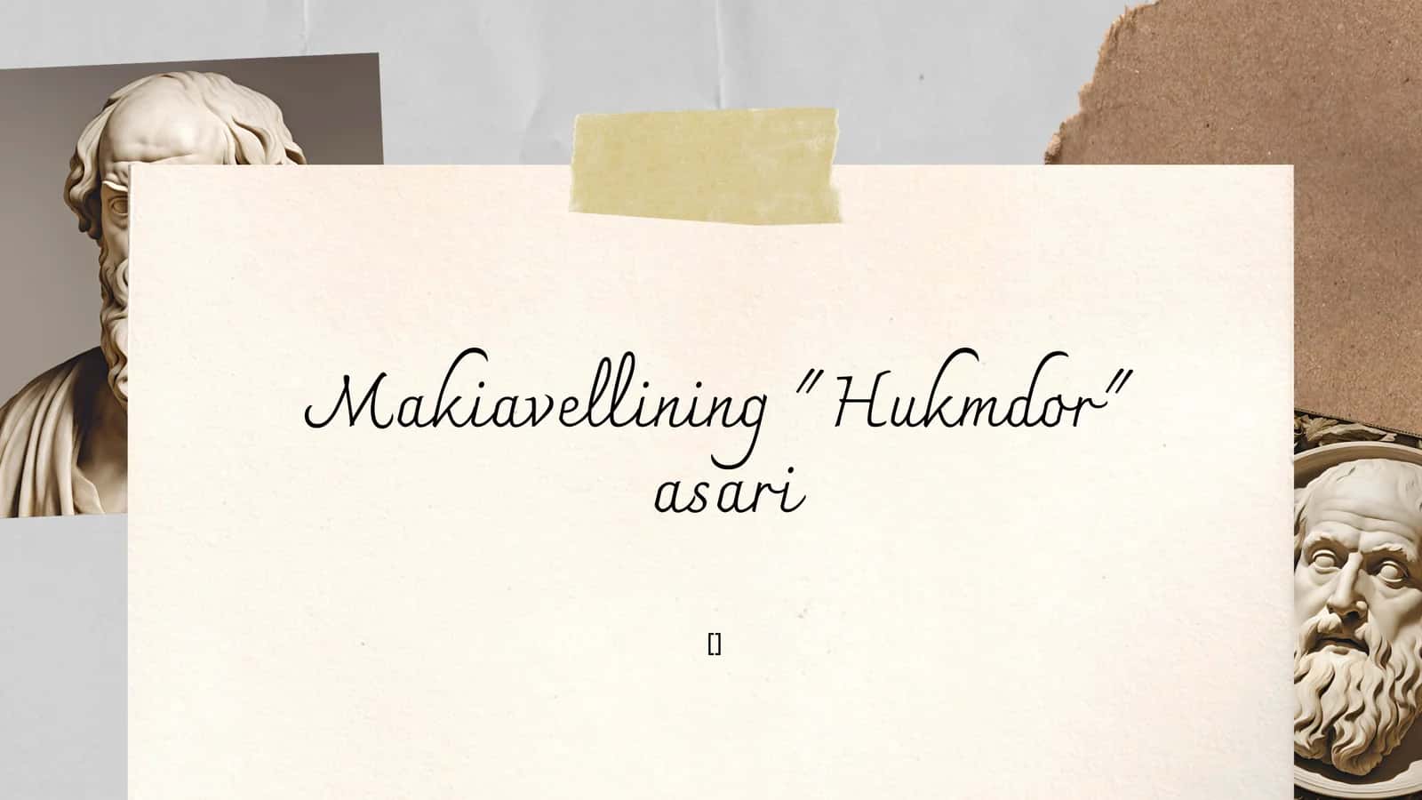 Makiavellining "Hukmdor" asari 1
