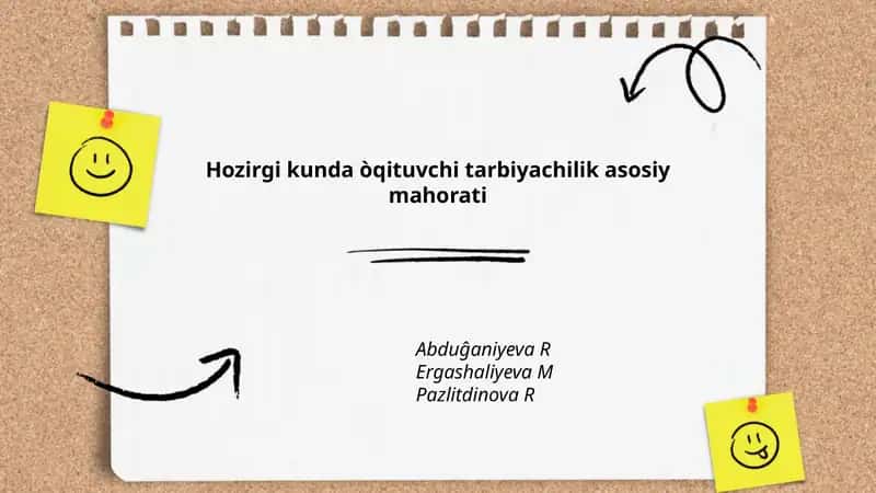 Hozirgi kunda òqituvchi tarbiyachilik asosiy mahorati 1