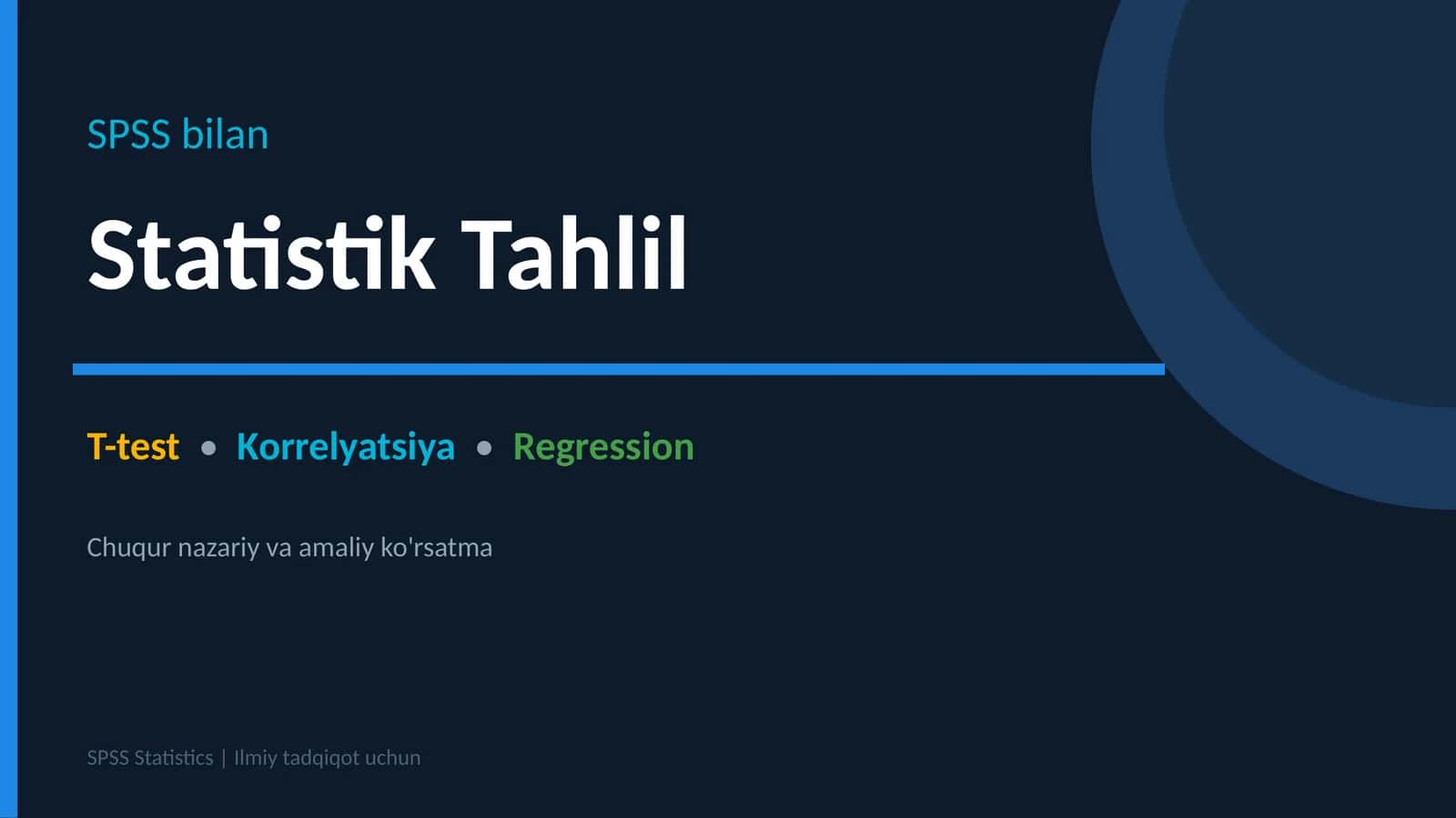 SPSS bilan Statistik Tahlil 1