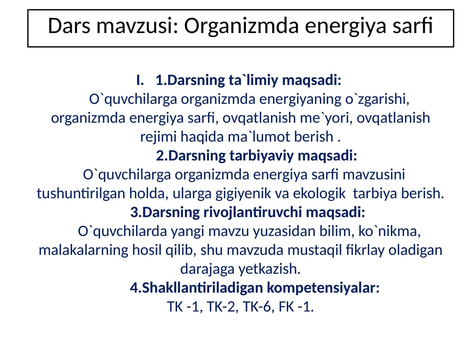 Organizmda energiya sarfi 1