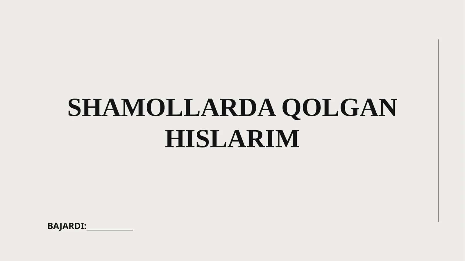 SHAMOLLARDA QOLGAN HISLARIM 1