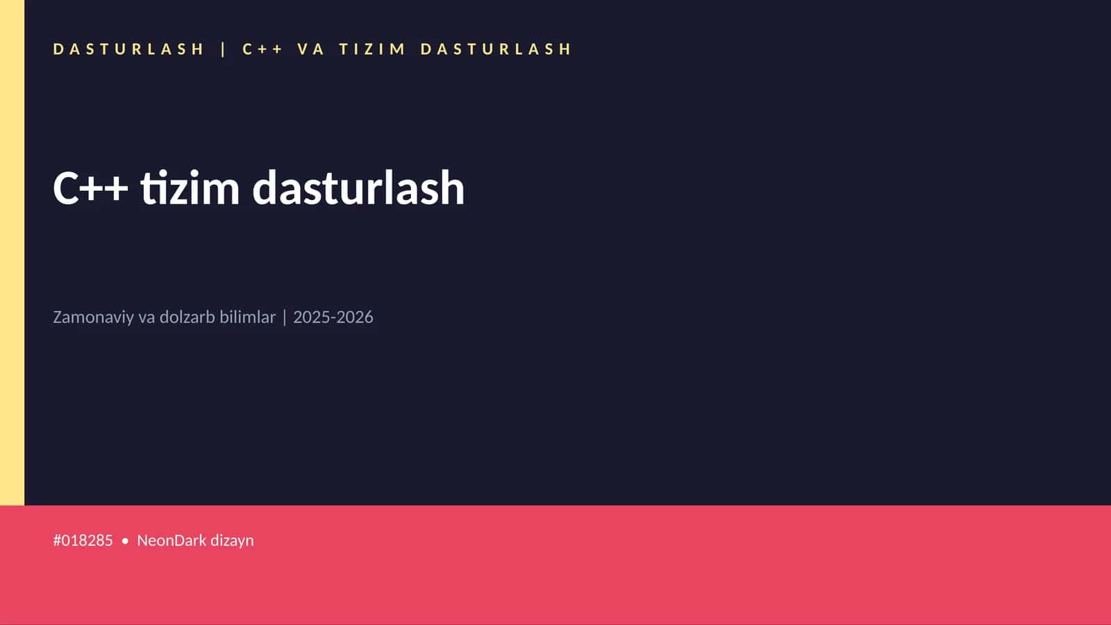 C++ VA TIZIM DASTURLASH 1