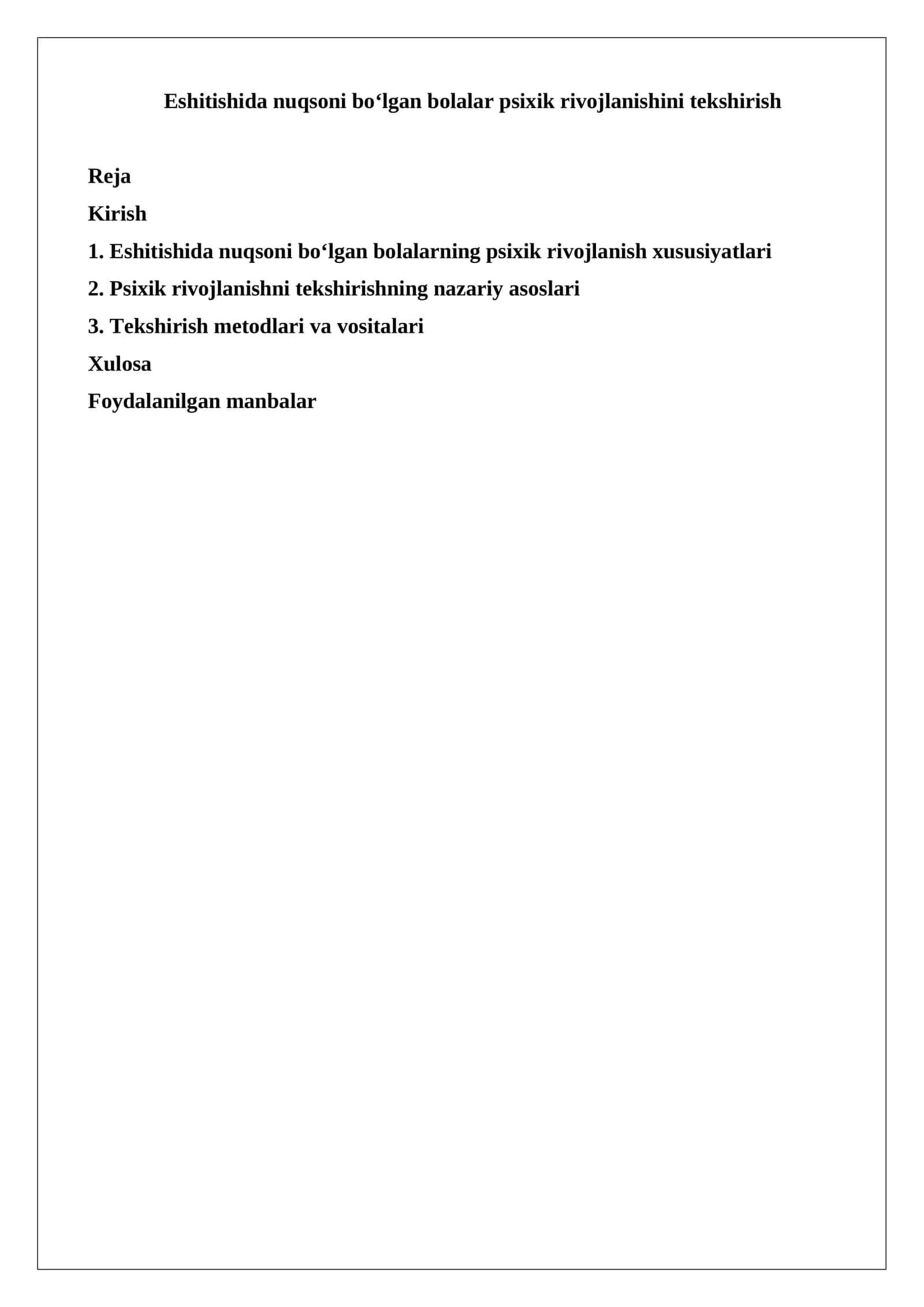 Eshitishida nuqsoni bo‘lgan bolalar psixik rivojlanishini tekshirish 1