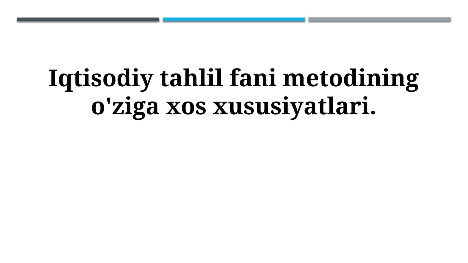 Iqtisodiy tahlil fani metodining o'ziga xos xususiyatlari 1