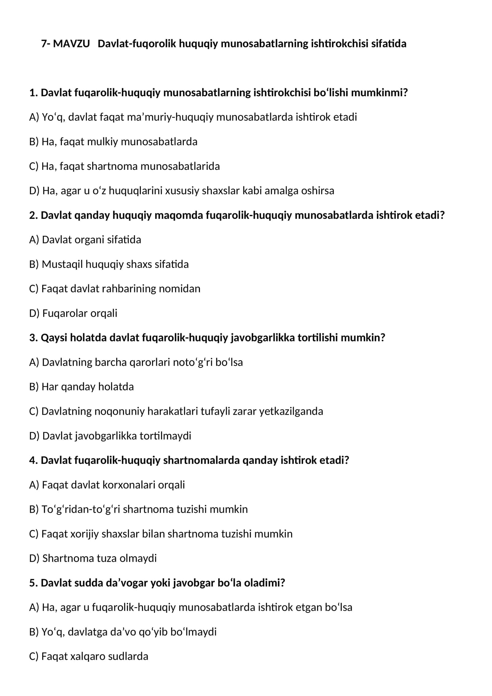 Davlat-fuqorolik huquqiy munosabatlarning ishtirokchisi sifatida 1