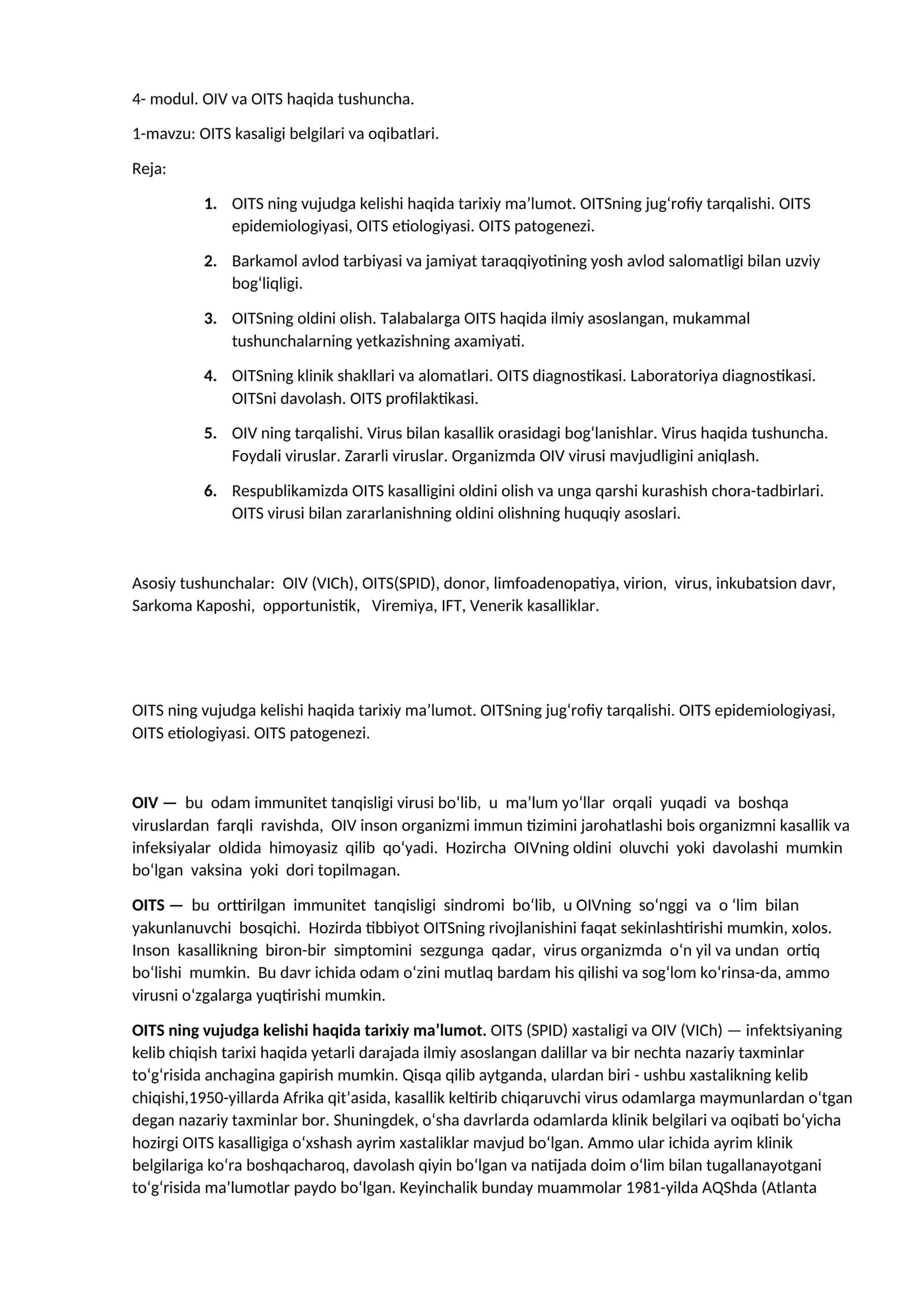 OIV va OITS haqida tushuncha 1