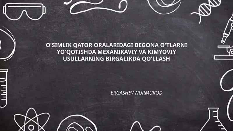 O'SIMLIK QATOR ORALARIDAGI BEGONA O'TLARNI YO'QOTISHDA MEXANIKAVIY VA KIMYOVIY USULLARNING BIRGALIKDA QO'LLASH 1