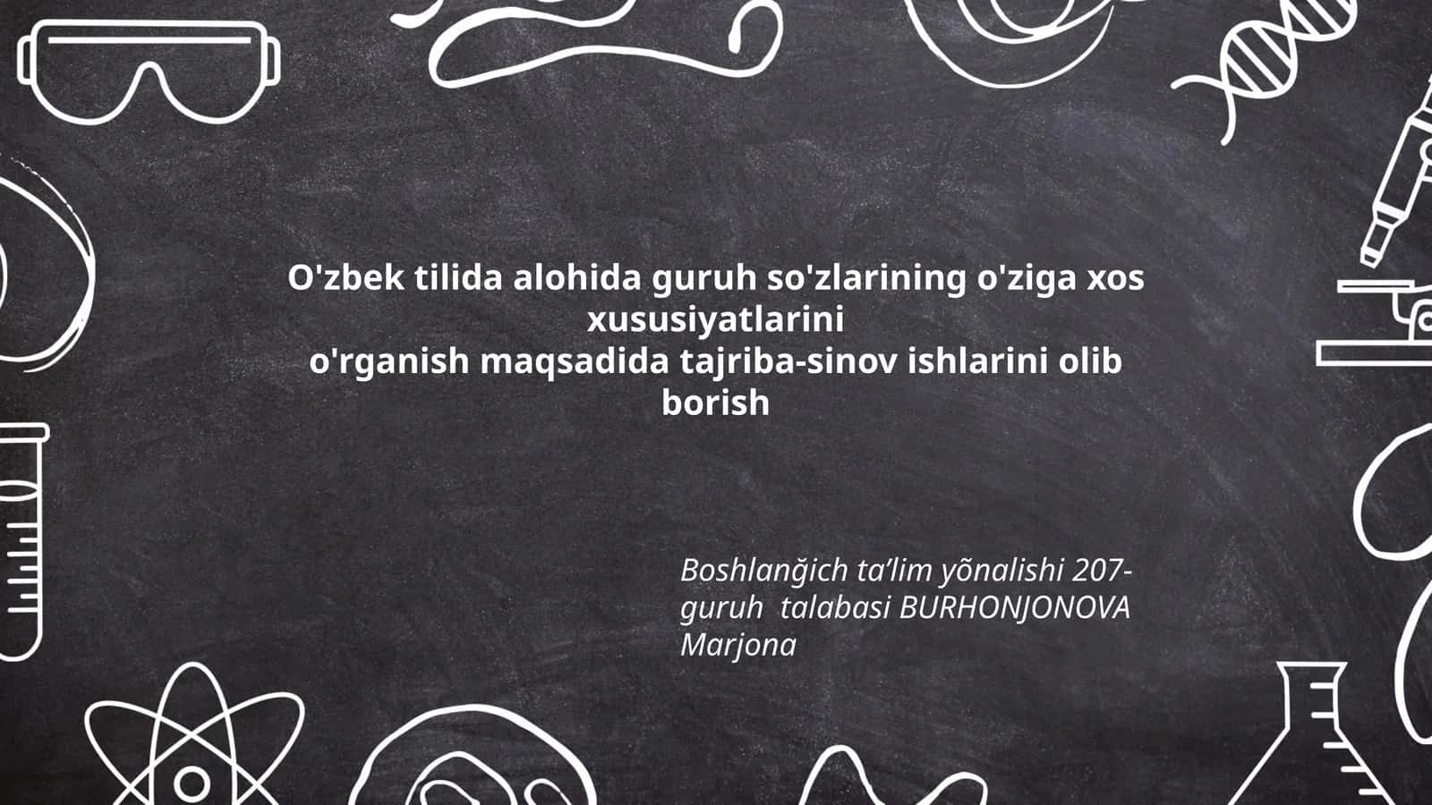 O'zbek tilida alohida guruh so'zlarining xususiyatlari 1