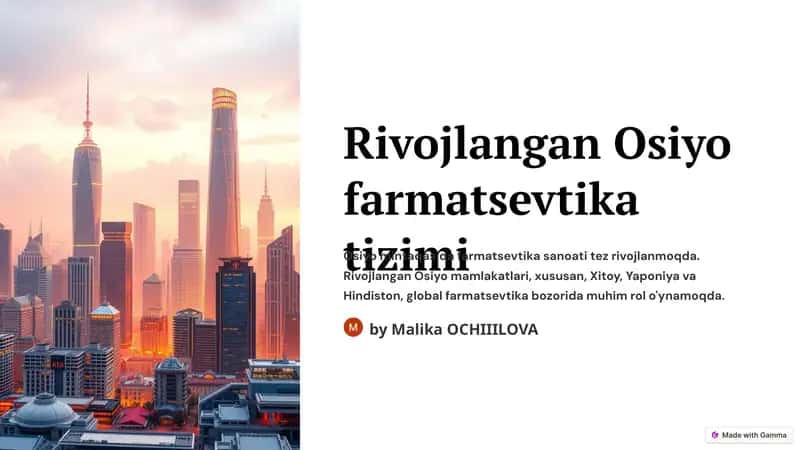 Rivojlangan Osiyo farmatsevtika tizimi 1