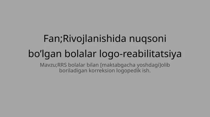 rivojlanishida nuqsoni bòlgan bolalar slayd 1