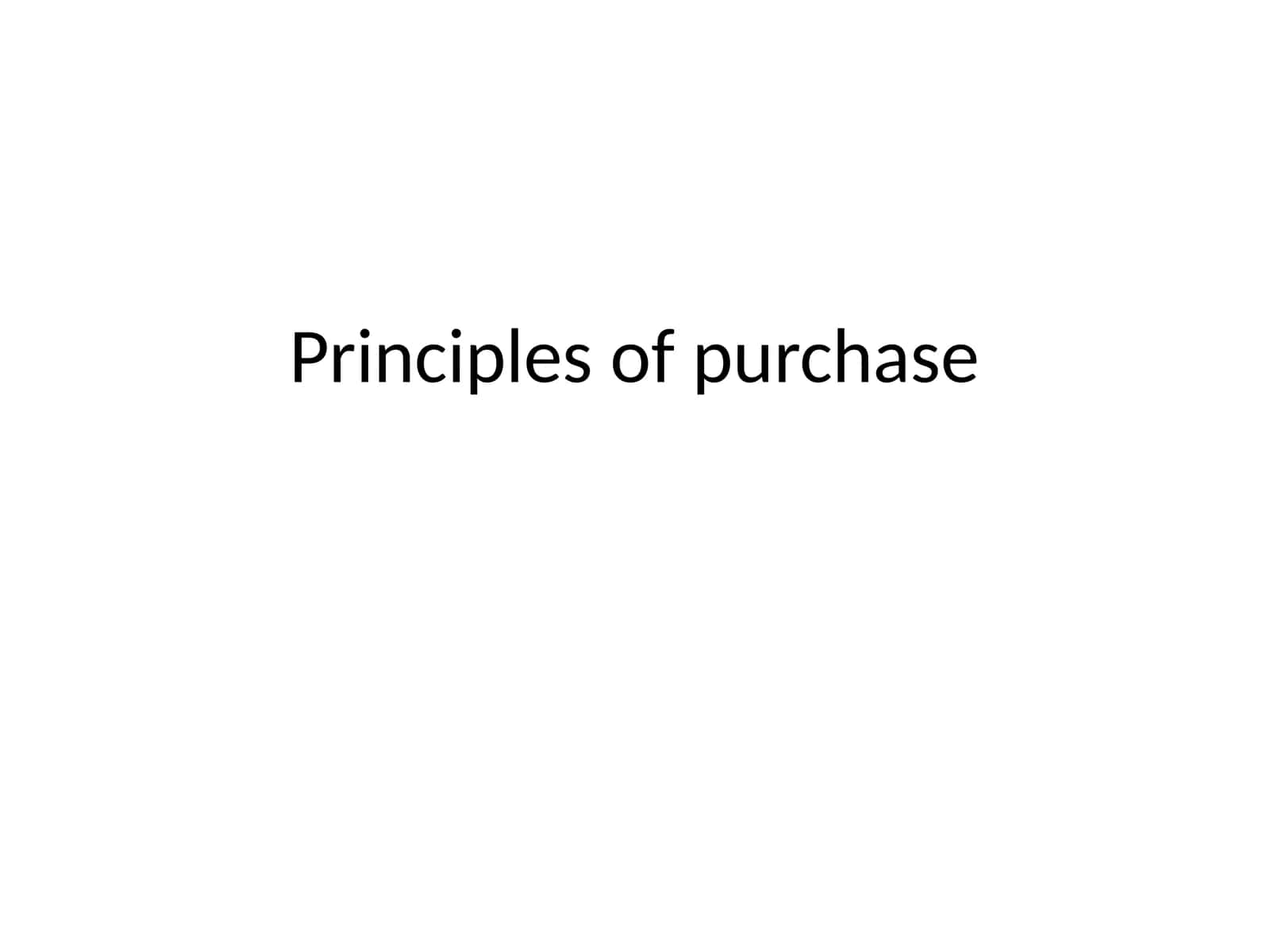 Principles of purchase 1
