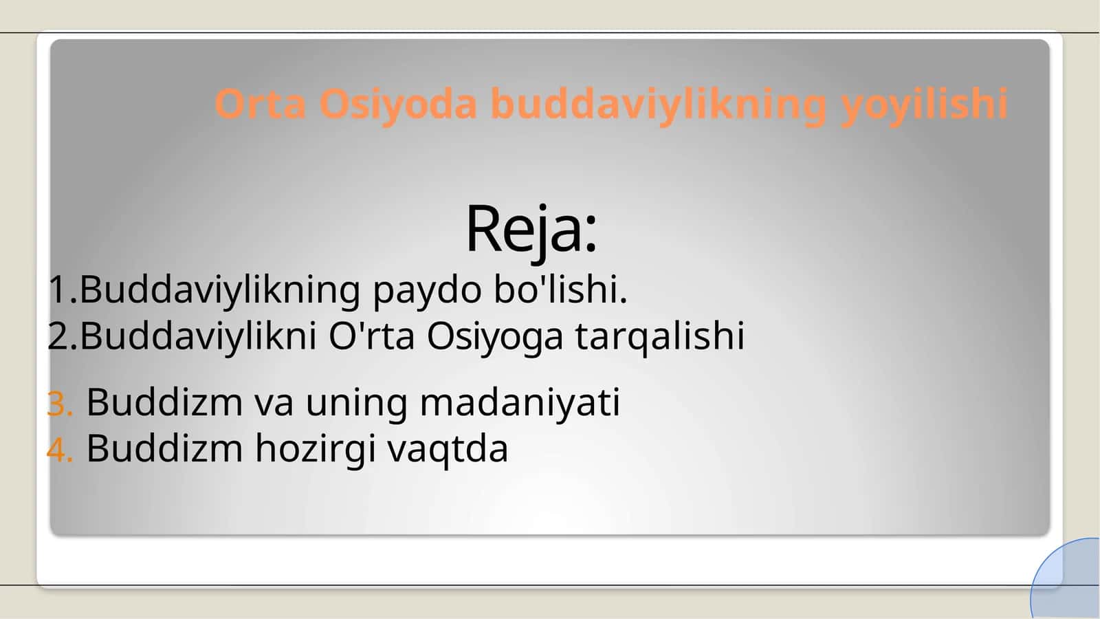 Orta Osiyoda buddaviylikning yoyilishi 1