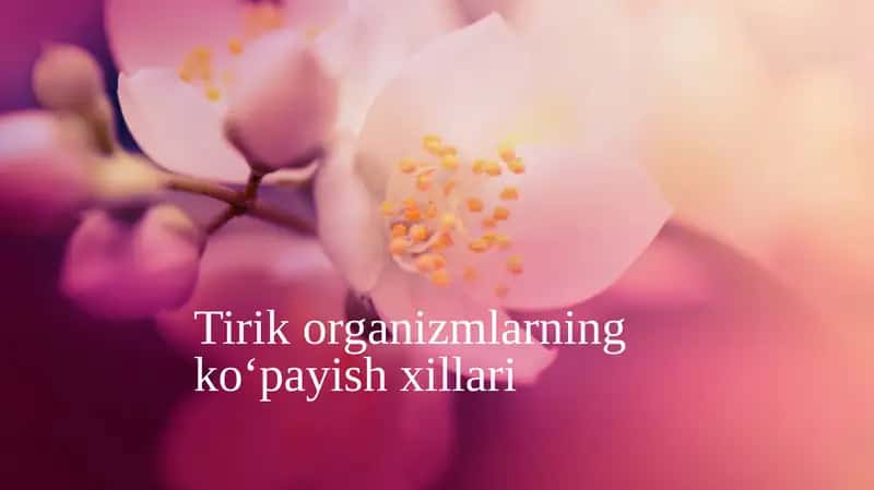 Tirik organizmlarning ko‘payish xillari 1
