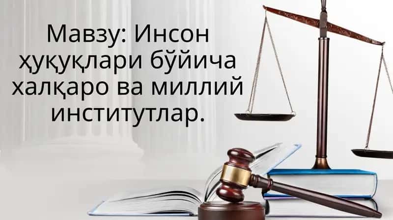 Инсон ҳуқуқлари бўйича халқаро ва миллий институтлар. 1