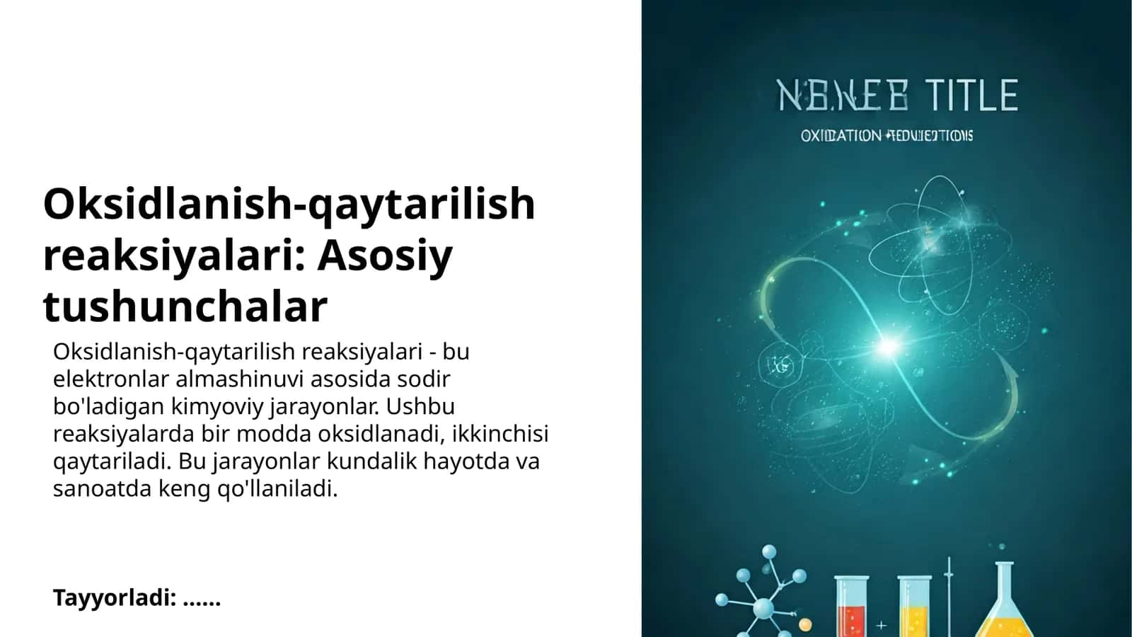 Oksidlanish-qaytarilish reaksiyalari: Asosiy tushunchalar 1