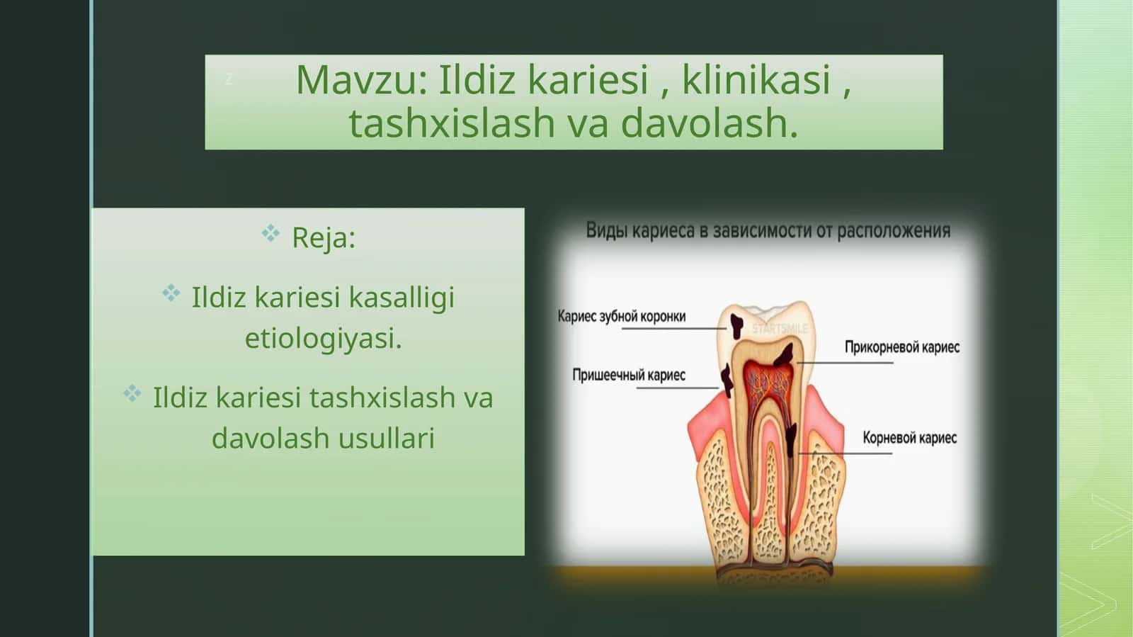 Ildizkariesi,klinikasi,tashxislashvadavolash 1