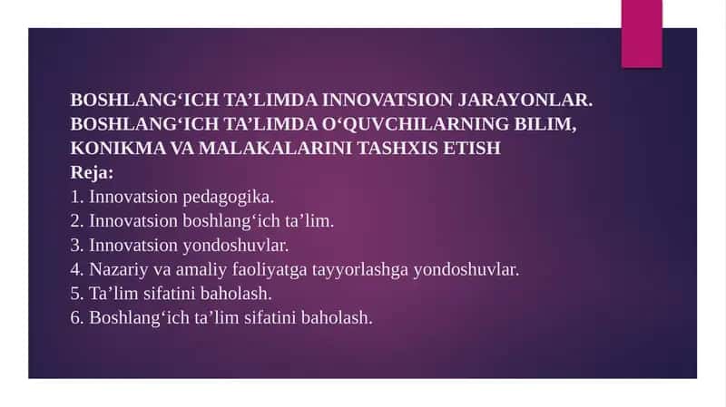 BOSHLANG‘ICH TA’LIMDA INNOVATSION JARAYONLAR 1