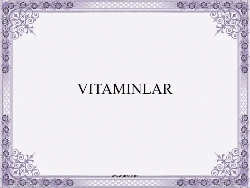 Vitaminlar 1