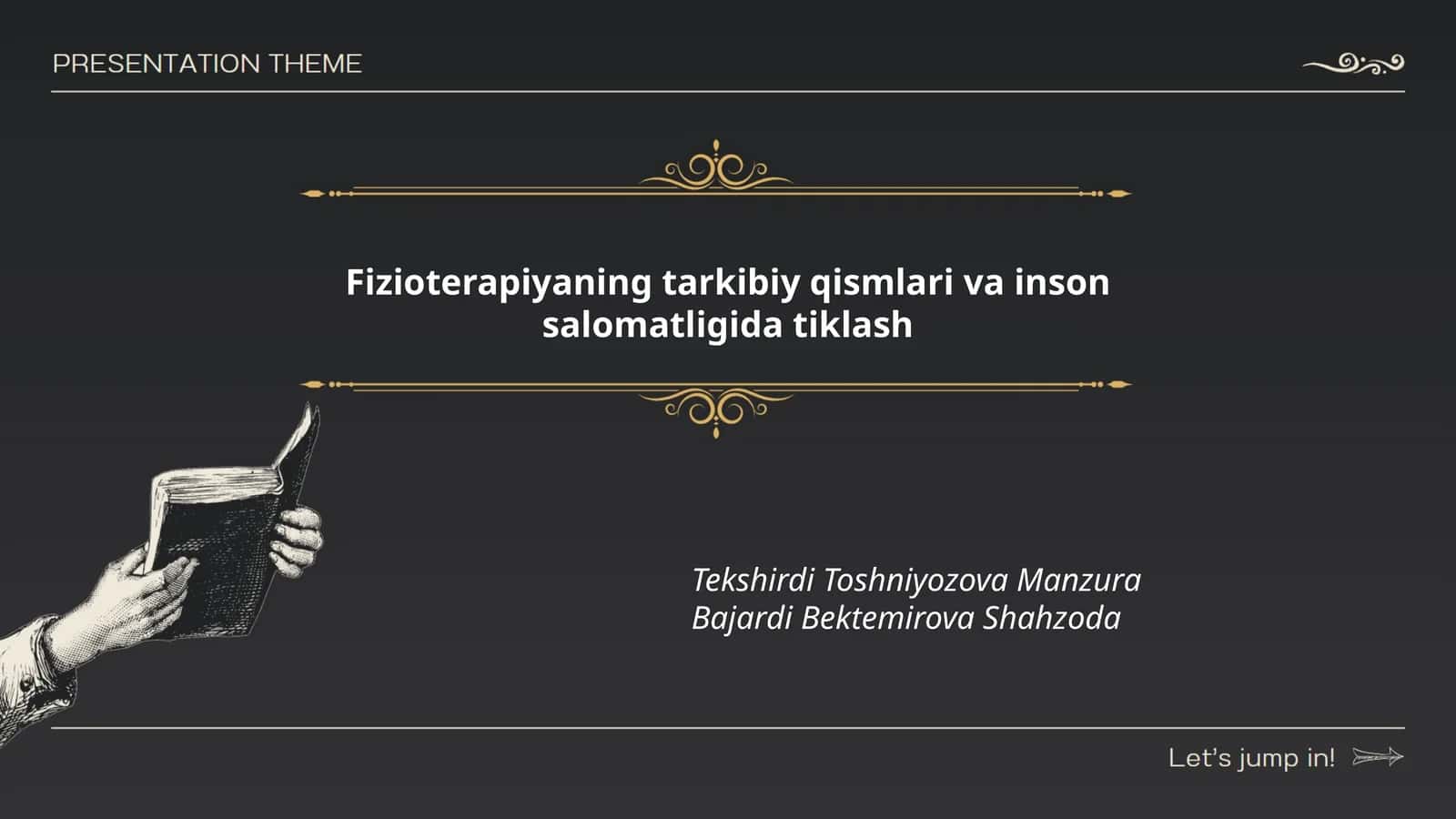 Fizioterapiyaning tarkibiy qismlari va inson salomatligida tiklash 1